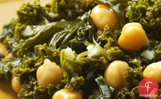 Indischer Gewürzter Grünkohl Und Kichererbsen Rezept