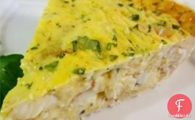 Krabbe und Cheddar-Quiche