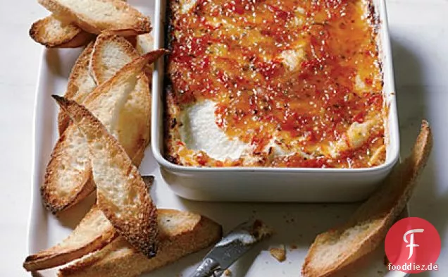 Pfeffer-glasiertes Ziegenkäse-Gratin