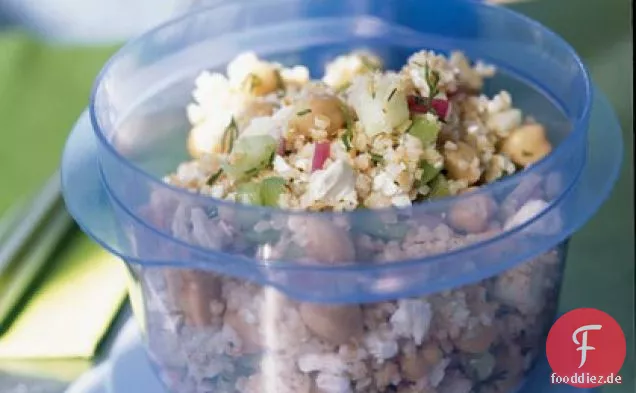Zitronen-Garbanzo-Salat mit Feta