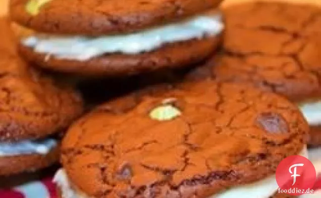Minze Schokolade und Kokosnuss Whoopie Pies