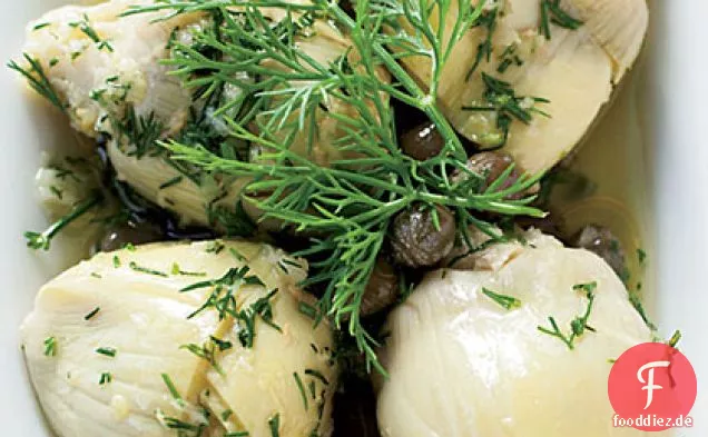 Marinierte Baby-Artischocken mit Dill und Frischem Ingwer