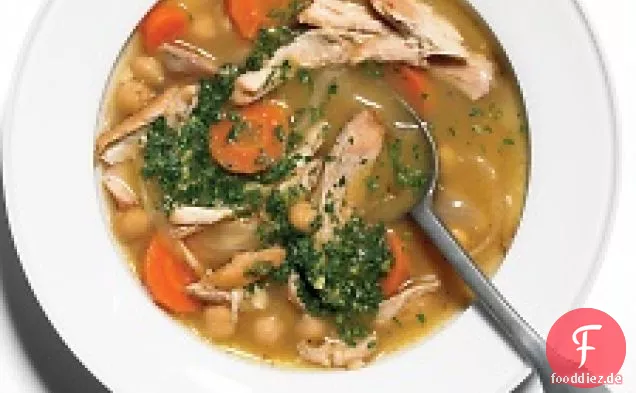 Hühnchen-Kichererbsensuppe