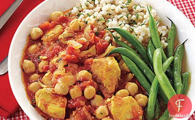 Curryhuhn und Kichererbseneintopf