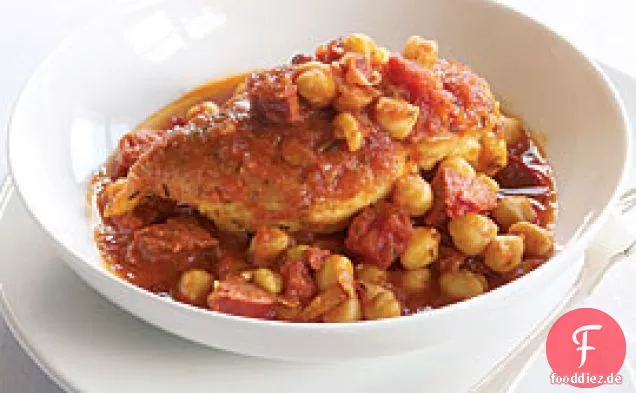 Spanisches Huhn mit Kichererbsen & Chorizo