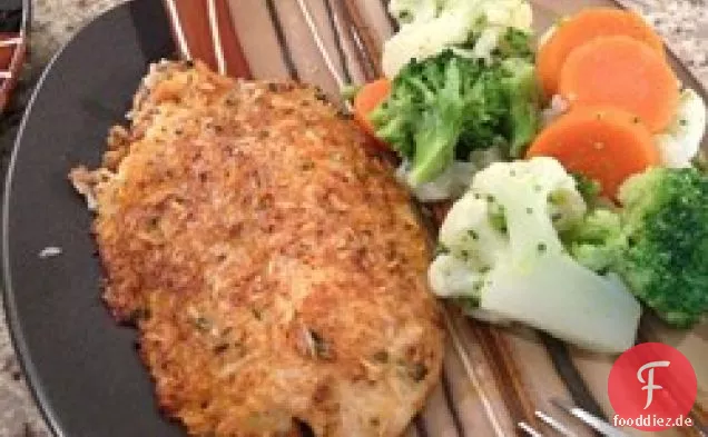 Mit Parmesan verkrustete Tilapia-Filets