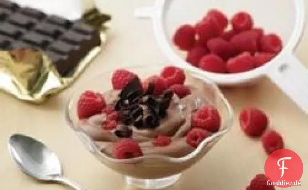Wirklich, wirklich einfaches Schokoladen-Himbeer-Mousse