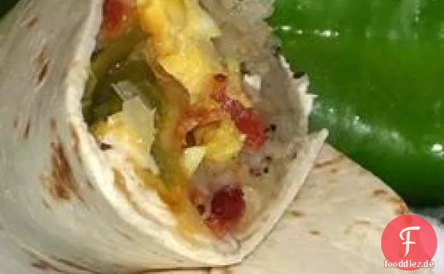New Mexico Grün Chile Frühstück Burritos