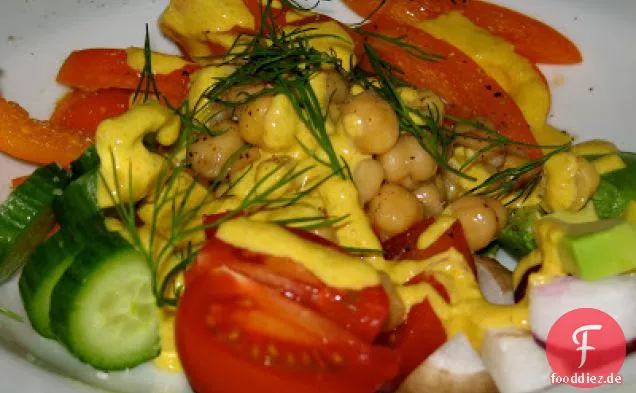 Kichererbsen-Quinoa-Salat mit Zitronen-Tahini-Dressing
