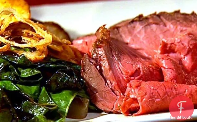Roastbeef mit Kartoffeln und grünen Pfefferkörnern