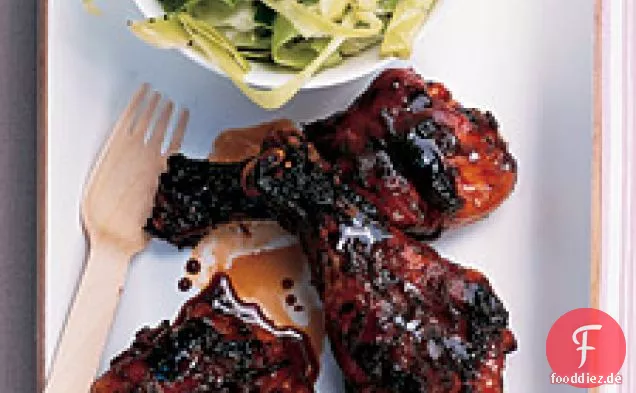 Süß-klebrig gegrillte Drumsticks