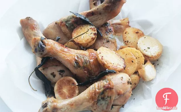 Winter Kraut Gebratenes Huhn Drumsticks