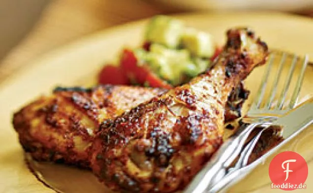 Gebratene Tex-mex-Drumsticks Mit Avocado & Tomatensalat