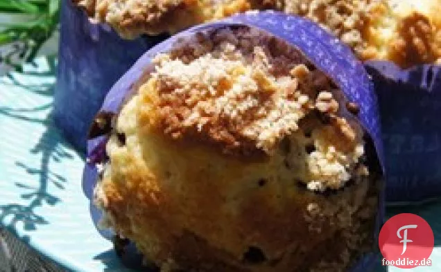 Mango Heidelbeermuffins mit Kokosnuss Streusel