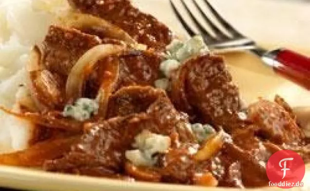 Steak mit Tomaten-Gorgonzola-Sauce