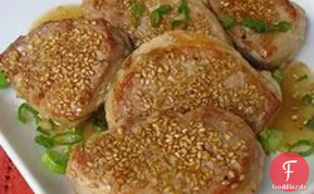 Sesam- und Schweinemedaillons