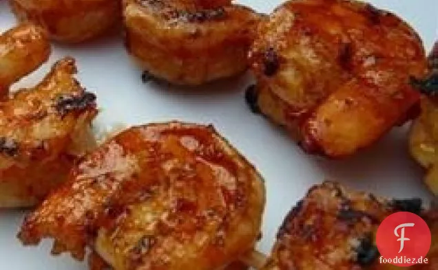 Gegrillter Knoblauch und Kräutergarnelen