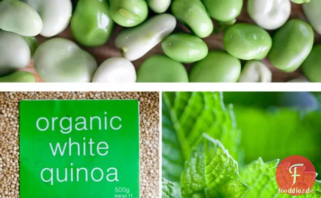 Quinoa-Salat mit Favas und konservierter Zitrone