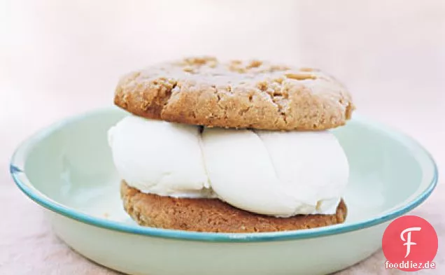 Erdnuss Butter Cookie Eis Sandwiches