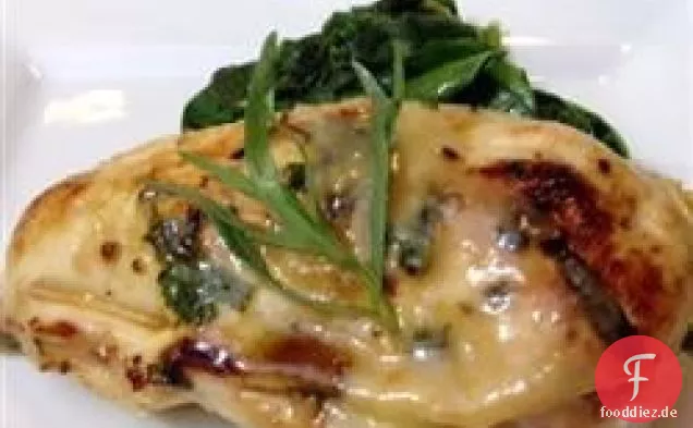 Cordon Bleu Rollups mit Honig-Senf-Weinsauce