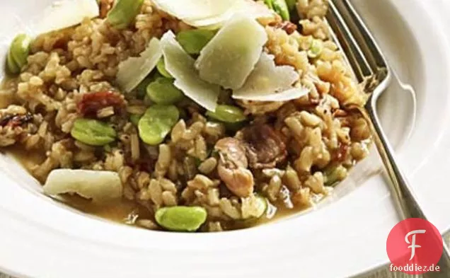 Saubohnen & Speck Risotto