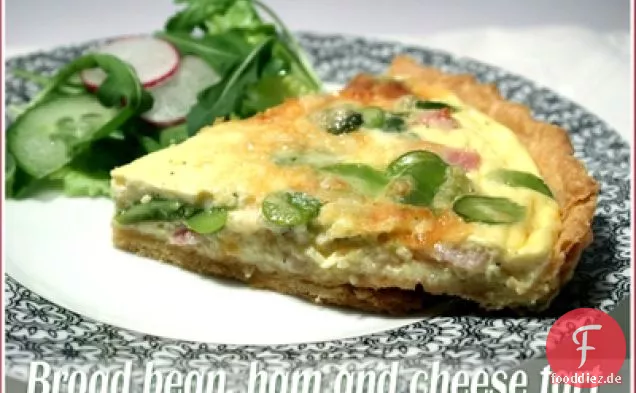 Saubohnen-, Schinken- und Käsetarte