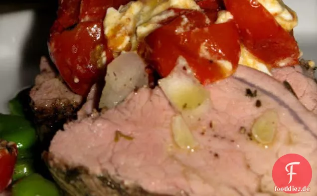 Domestic Diva's gegrilltes Schweinefilet mit Fava-Bohnen & Braten