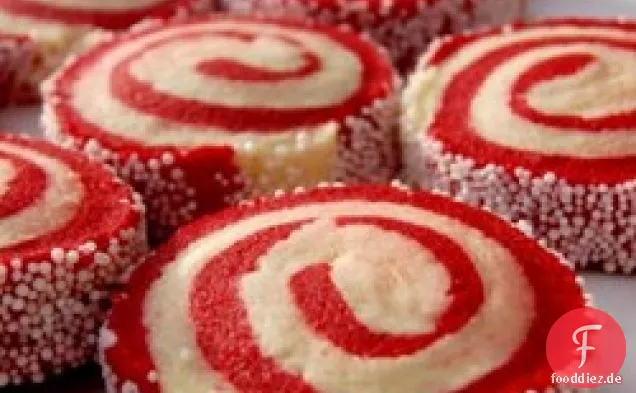 Rote und Weiße Zucker-Cookie-Windräder