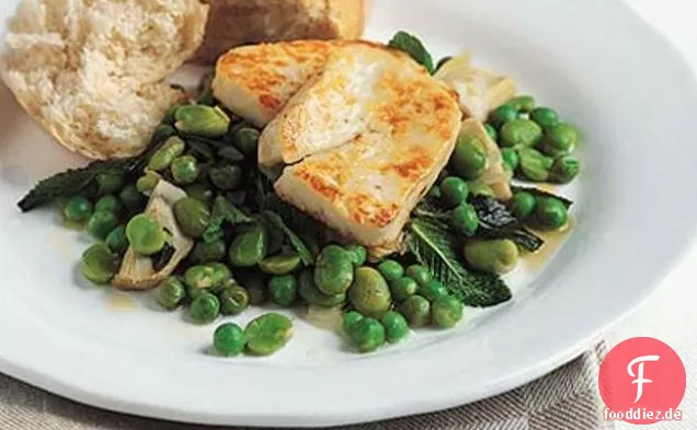 Halloumi mit Saubohnen & Artischocken