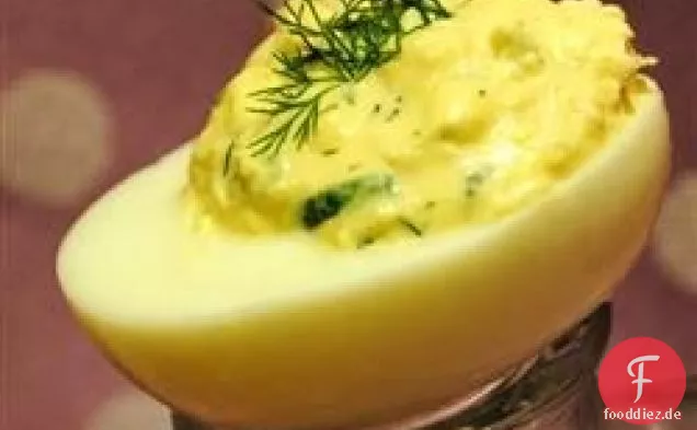 Garnelen und Dill Deviled Eier