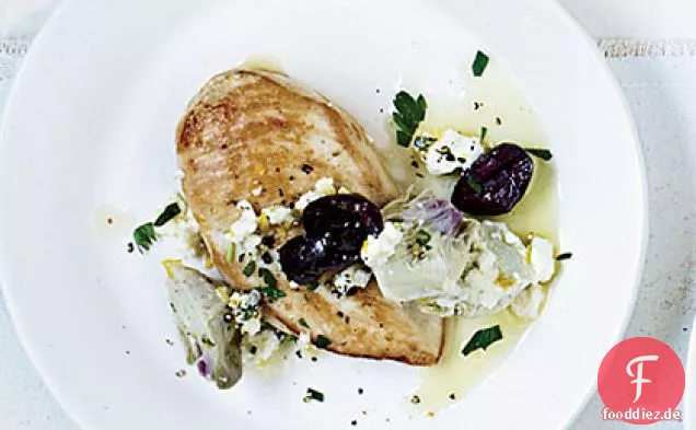 Hähnchenbrust mit Artischocken-Oliven-Sauce