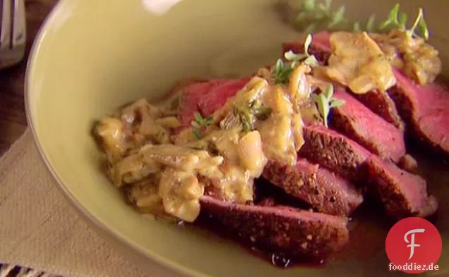 Petite Filet mit Gorgonzola und Steinpilzsauce