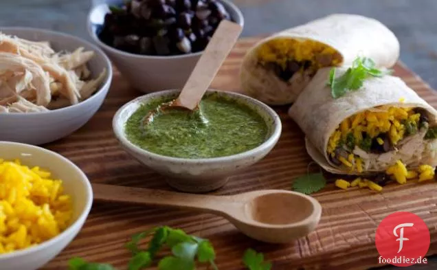 Einfache Chicken Burritos mit Mojo