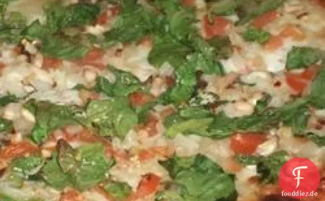 Rote, Weiße und Grüne Pizza