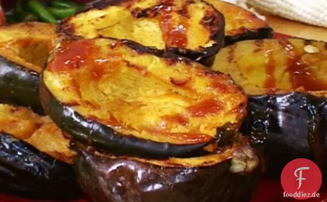 Orange-glasierter gegrillter Eichel-Squash