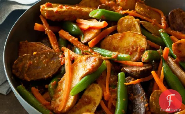 Neue Kartoffel Rendang & Grüne Bohnen Rezept