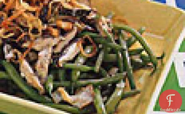 Grüne Bohnen mit Pilz-Madeira-Sauce