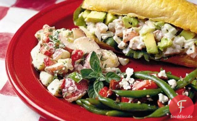 Marinierte Grüne Bohnen mit Tomaten, Oliven und Feta