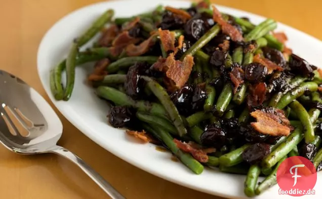 Grüne Bohnen mit herber Kirsch-Balsamico-Glasur