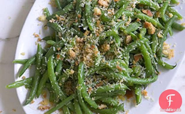 Grüne Bohnen mit Meyer Zitronen Vinaigrette & Parmesan Paniermehl