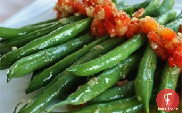 Garlicky Grüne Bohnen Mit Pilzen