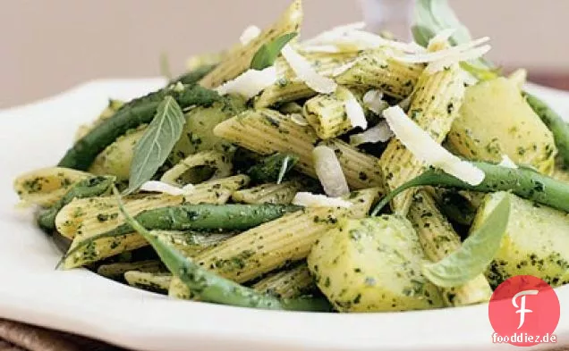 Pesto Penne mit Grünen Bohnen und Kartoffeln