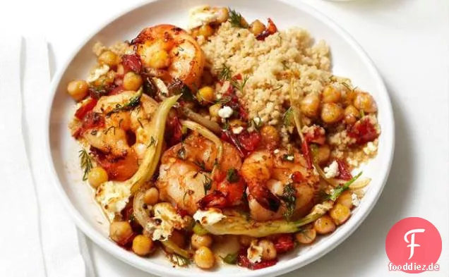 Griechische Garnelen und Couscous