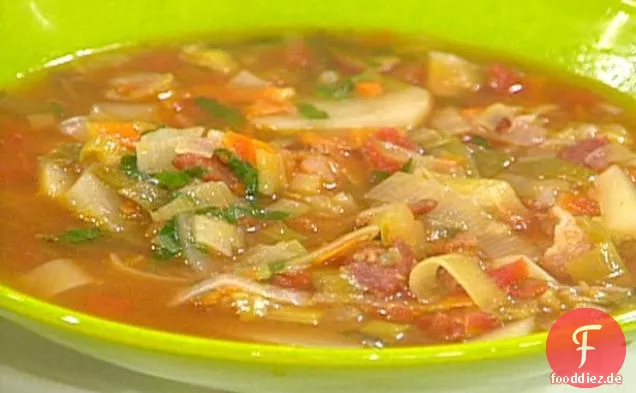 BLT und P (Speck, Lauch, Tomaten und Kartoffeln) Suppe