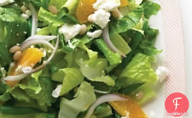 Mediterraner Salat Mit Grünen Bohnen Und Feta