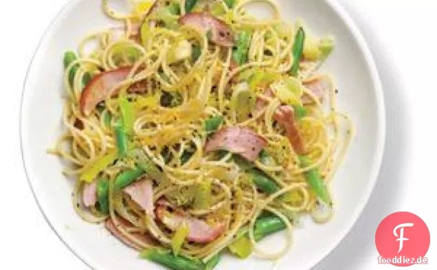 Pasta Mit Schinken Und Grünen Bohnen