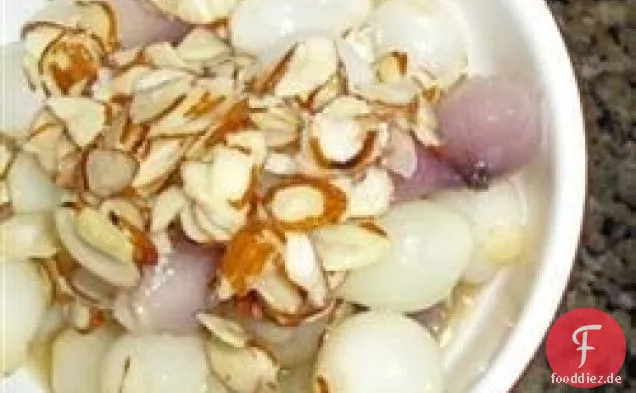 Mandel glasierte Zwiebeln