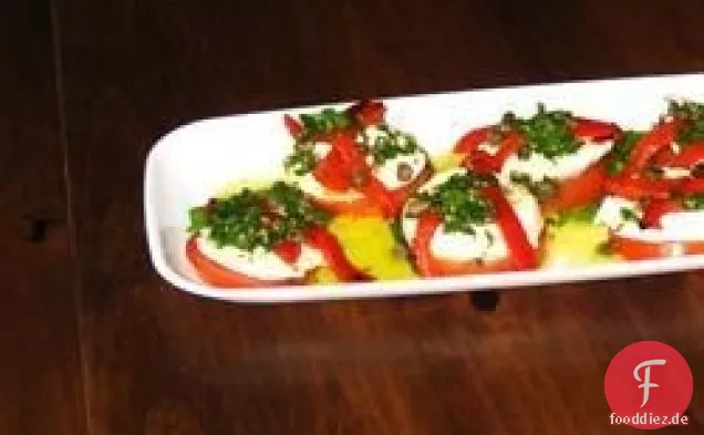 Mozzarella und Tomaten Vorspeise Tablett