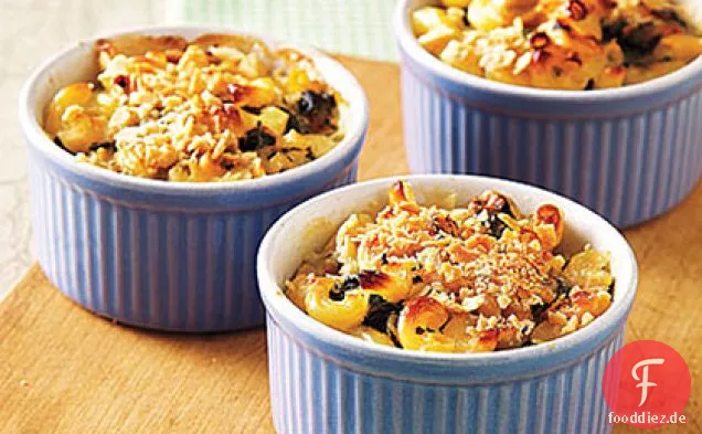 Individuelle Spinat-Mac-Käse-Gratins