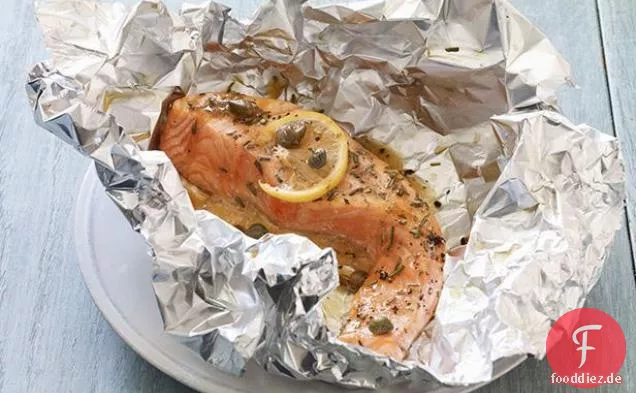 Lachs mit Zitrone, Kapern und Rosmarin